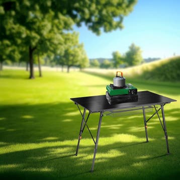 Aluminium klaptafel Bastian, in hoogte verstelbaar - zwart, Verzenden, Nieuw