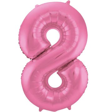 Folieballon Cijfer 8 Metallic Roze 86 cm, Verzenden, Nieuw, Feestartikel, Verjaardag
