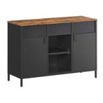 Industriële Kast 110 cm – Houten Lade en Stalen Frame, Verzenden, Nieuw in verpakking