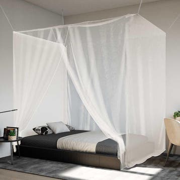 vidaXL Klamboe voor bed Rechthoekig 156 mesh 220 x 180 x 180, Verzenden, Nieuw, Wit