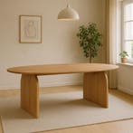 Nieuwe mangohouten ovale eettafel BULLNOSE – Japandi, Scandinavisch japandi, Vijf personen of meer, Ovaal, Overige houtsoorten
