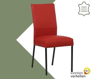 Leren eetkamerstoel Real - Toledo Ducati (rood) - Poten, Huis en Inrichting, Stoelen, Nieuw, Ophalen of Verzenden, Eén, Rood
