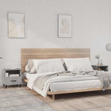 vidaXL Nachtkastjes 2 st bewerkt hout betongrijs, Minder dan 45 cm, Verzenden, Nieuw, Minder dan 55 cm