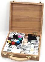 Mexican Train Domino Dubbel 12 - Deluxe Houten Koffer | HOT, Verzenden, Nieuw