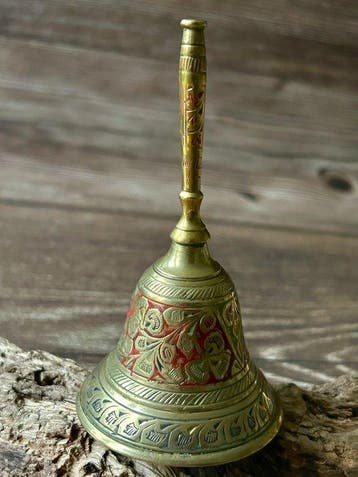 Decoratieve bel - handbel - India - Handgegraveerde emaille