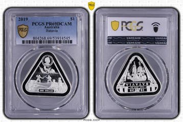 Australië 1 dollar 2019 Shipwreck Batavia PR69DCAM PCGS, Verzenden, Munten