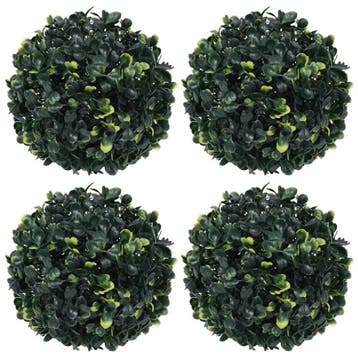 Kunstplant set: 4x Buxusbol 12cm - Outlet prijs, Overige soorten, Volle zon, Vaste plant, Ophalen of Verzenden