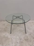 Walter Knoll glazen design salontafel glas rond 60cm, Vergader- of Presentatieruimte, Ophalen of Verzenden, Gebruikt, Tafel