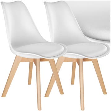 Eetkamerstoelen Frederikke - wit, Set van 2, Verzenden, Nieuw