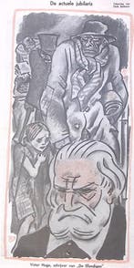 Victor Hugo op spotprent (lijst optie, Lithos), Verzenden