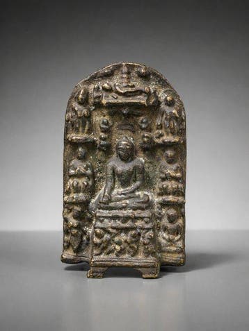 Ashtamahapratiharya - Stèle votive - sculptuur -