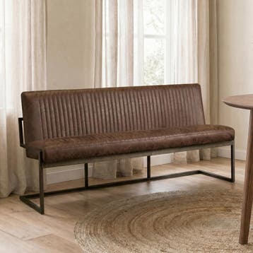 *WOONWINKEL* Tower Living Ferro Donkerbruine Eetkamerbank 20, Verzenden, Nieuw, Stof