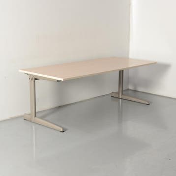 Ahrend 500 bureau, eiken blad, 180 x 80 cm, donker aluminium, Ophalen of Verzenden, Nieuw