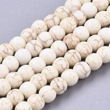 1 streng ca. 100 x Keramiek kralen howlite look 4 mm – ga., Ophalen of Verzenden, Nieuw, Kraal