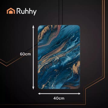 Ruhhy badmat 60x40 cm – marmerlook, absorberend, antislip, Ophalen of Verzenden, Nieuw