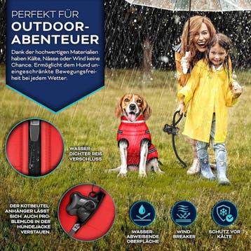 Hondenjas - Hondentrui - Winter - XL - Rood - TRESKO® •, Verzenden, Zo goed als nieuw