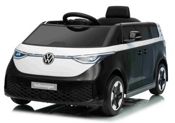 Kinderauto zwart, Volkswagen iD BUZZZ, 12V, RC, 1jr garantie, Ophalen of Verzenden, Nieuw