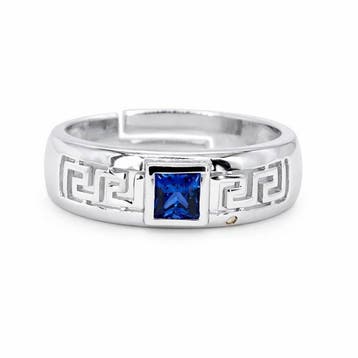 Zonder minimumprijs - Ring Verguld Saffier - Diamant -, Nieuw