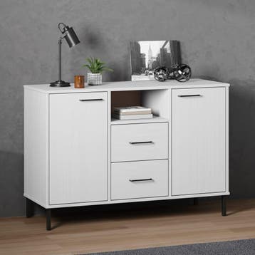 vidaXL Dressoir met metalen poten OSLO 113x40x77 cm, 100 tot 150 cm, Verzenden, Nieuw, 25 tot 50 cm