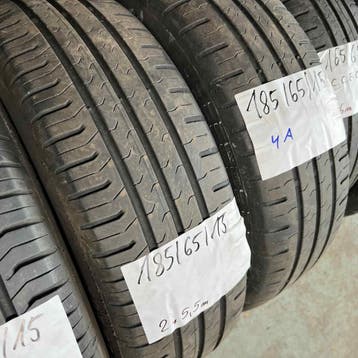 2 x Continental EcoContact 5 185-65-15 Zomerbanden 5,5mm, Auto-onderdelen, Banden en Velgen, Gebruikt, 15 inch, Band(en), Personenwagen