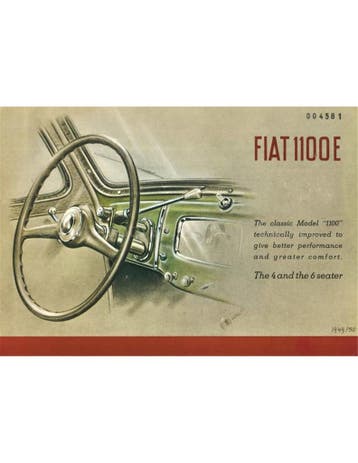 1950 FIAT 1100 BROCHURE ENGELS, Nieuw, Author