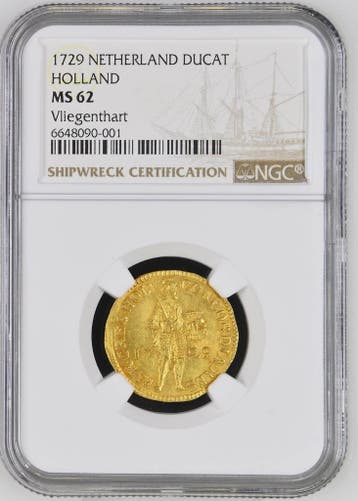 Provincie Holland Gouden Dukaat 1729 MS62 NGC, Verzenden, Munten