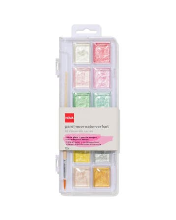HEMA Parelmoer waterverfset 12-delig, Verzenden, Nieuw