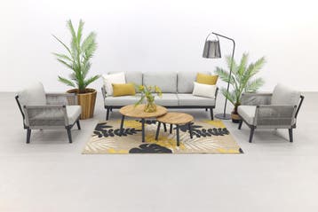 Durban/Mindo stoel-bank loungeset - 5-delig - Op=Op, Verzenden, Nieuw, Hout, Loungeset