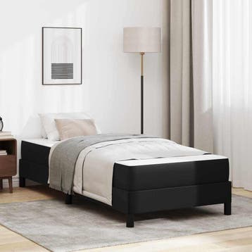 vidaXL Bedframe met matras Zwart 100 x 200 cm Stof, Verzenden, Nieuw, Zwart, Stof