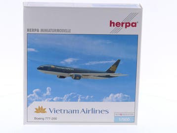 Schaal 1:500 Herpa 506649 Vietnam Airlines Boeing 777-200..., Ophalen of Verzenden, Zo goed als nieuw