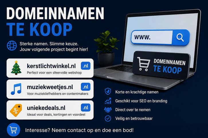 Groot aanbod Domein namen – Start jouw online succes, Diensten en Vakmensen, Webdesigners en Hosting, Domeinregistratie