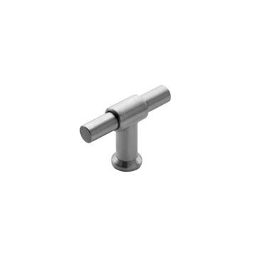 Meubelknop T-vorm 20mm recht/recht geborsteld RVS - Inter..., Ophalen of Verzenden, Nieuw, Rvs, Overige typen