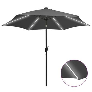 vidaXL Parasol met LED-verlichting en aluminium paal 300 cm, Verzenden, Nieuw, 3 tot 4 meter