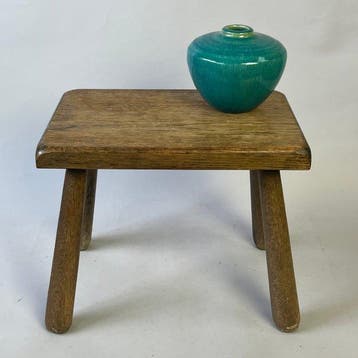 Bijzettafel - Vintage Eiken houten Bijzettafel of