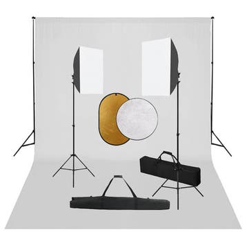 vidaXL Fotostudioset met softboxlampen, achtergrond en, Verzenden, Nieuw