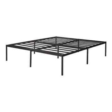Metalen bed tweepersoonsbed Vårdö met bedbodem 160x200 cm zw, Verzenden, Nieuw
