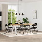 vidaXL Inklapbare stoel 8 pcs Zwart 48 x 44 x 78 cm Fluweel, Verzenden, Nieuw, Zwart