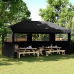 vidaXL Partytent inklapbaar pop-up met 3 zijwanden zwart, Tuin en Terras, Partytenten, Verzenden, Nieuw, Partytent