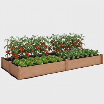 Outsunny Verhoogd Houten Bed voor Groenten & Kruiden - 234x2, Tuin en Terras, Kweekspullen, Verzenden, Nieuw