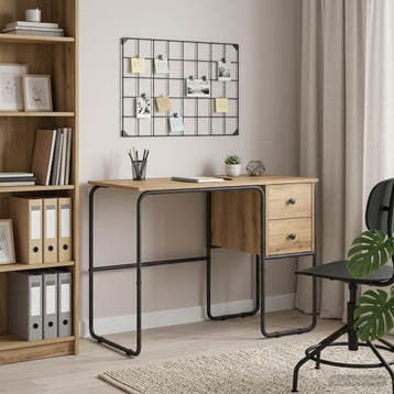 vidaXL Bureau met opbergruimte Artisanaal eiken 100 x 50 x, Verzenden, Nieuw