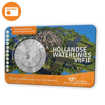 Hollandse Waterlinies Vijfje 2025 UNC-kwaliteit in coincard, Postzegels en Munten, Verzenden
