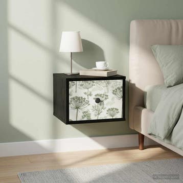vidaXL Wandkastje GOTHA Zwart eiken 36 x 33 x 25 cm Bewerkt, Minder dan 45 cm, Verzenden, Nieuw, Minder dan 55 cm