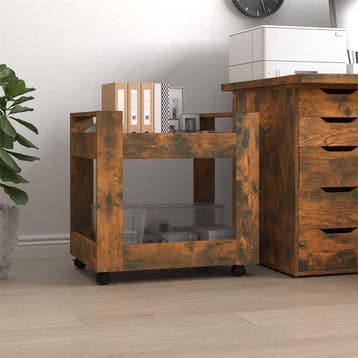 vidaXL Bureaukastje 60x45x60 cm bewerkt hout gerookt, Huis en Inrichting, Kasten | Ladekasten, Verzenden, Nieuw