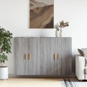vidaXL Hangkasten 2 st bewerkt hout grijs sonoma, Huis en Inrichting, Kasten | Buffetkasten, Verzenden, Nieuw, Overige houtsoorten