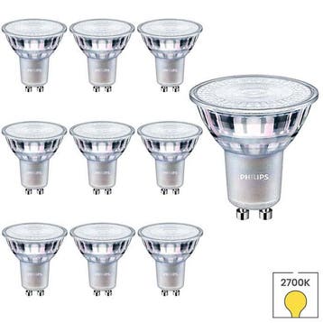 10x GU10 LED spot | Philips CorePro | 3.5W 2700K warm wit, Verzenden, Nieuw, 30 tot 60 watt, Overige typen