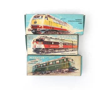 Drie diverse Märklin locomotieven. Duitsland 20e eeuw, Gebruikt