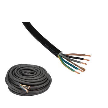 Kabel 5 x 4,0mm2 per meter, Doe-het-zelf en Verbouw, Elektra en Kabels, Verzenden, Nieuw