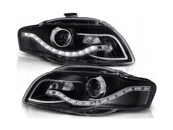LED DRL koplamp units Black geschikt voor Audi A4 B7, Verzenden, Nieuw, Audi