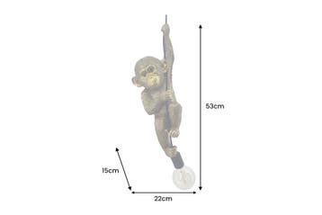 Hanglamp AAP 55 cm handgemaakte apensculptuur goud - 48008, Huis en Inrichting, Ophalen of Verzenden, Nieuw