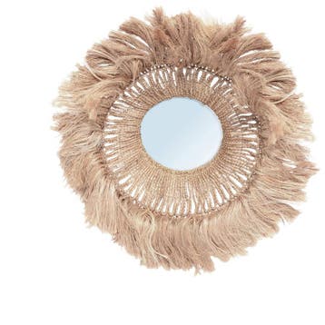 Bazar Bizar De Abaca Solomon Spiegel - Naturel - Ongebruikt, Minder dan 50 cm, Ophalen of Verzenden, Zo goed als nieuw, Minder dan 100 cm